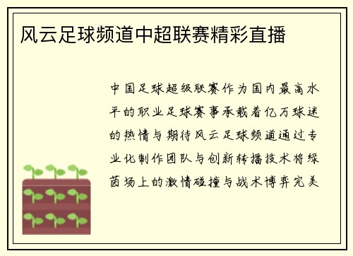 风云足球频道中超联赛精彩直播